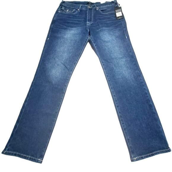 True Religion Other - True Religion Geno Relaxed Slim SN Flap Jeans Mens 33x32 Dark Shivering Wash NWT